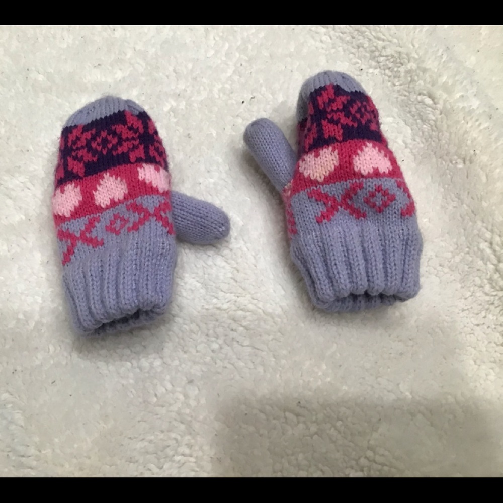 Toddler Girl Mittens; 2t